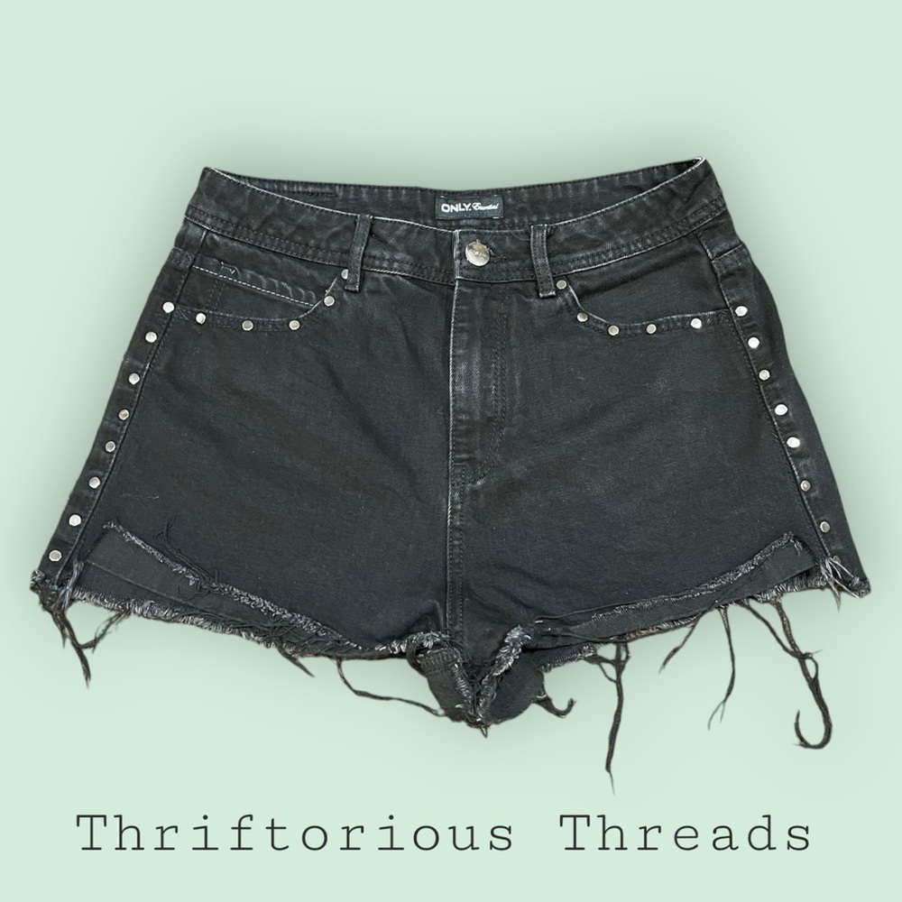 Only Jeans High Waisted Embellished Shorts